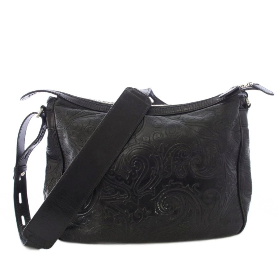 【逸品】ETRO レザー　メッセンジャー　ショルダーバッグ　蛇柄　型押し ETRO（エトロ） ショルダーバッグ メッセンジャー ペイズリー柄 レザー