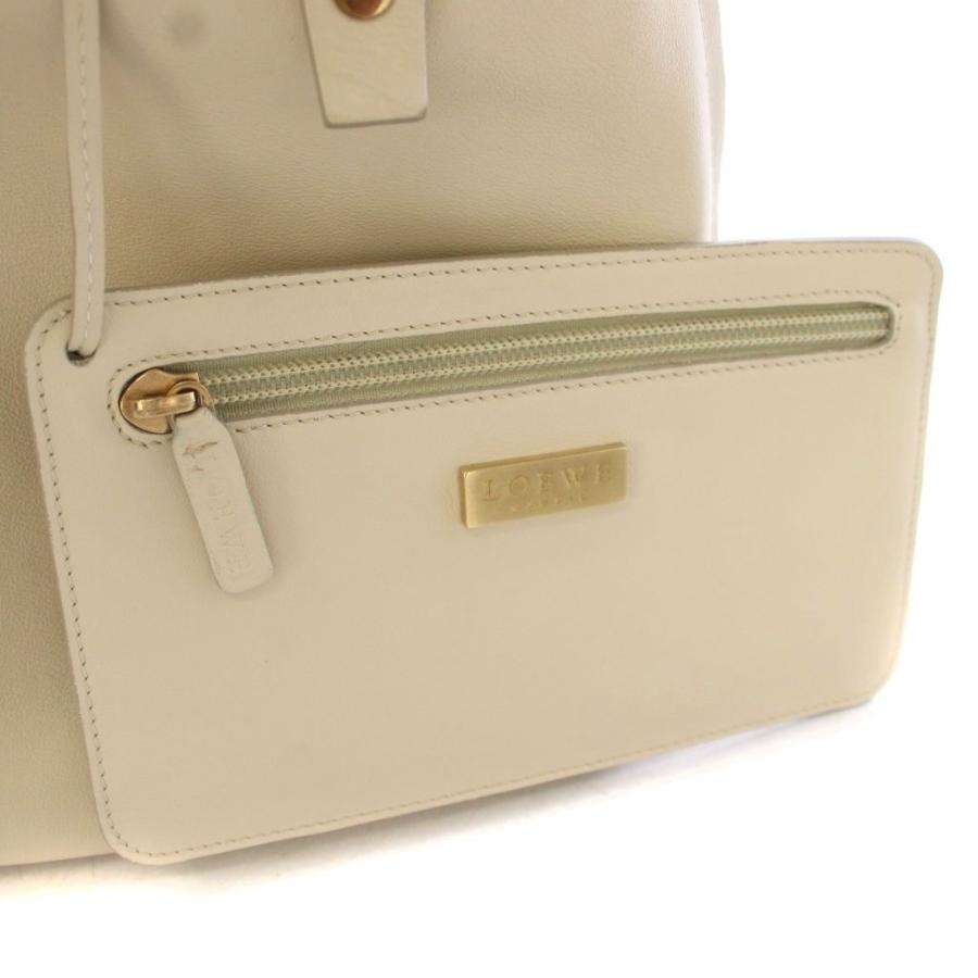 LOEWE（ロエベ） ハンドバッグ レザー ポーチ付き 白 アイボリー /TK 