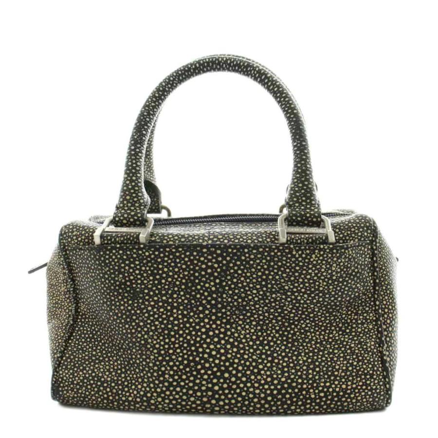 ジョルジオアルマーニ GIORGIO ARMANI ハンドバッグ 総柄 レザー 黒 