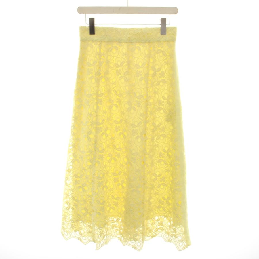 アナイ ANAYI 20SS スカート ロング フレア 総レース 花柄 サイド 