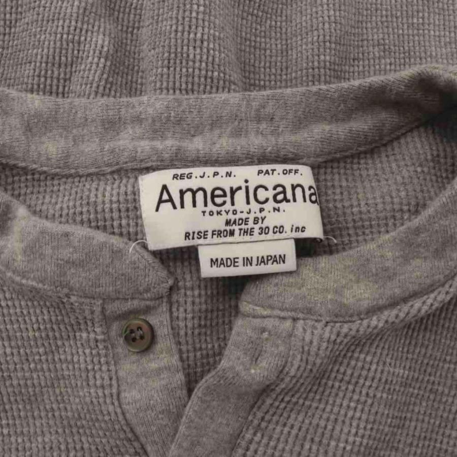 アメリカーナ AMERICANA ヘンリーネックシャツ カットソー グレー 長袖