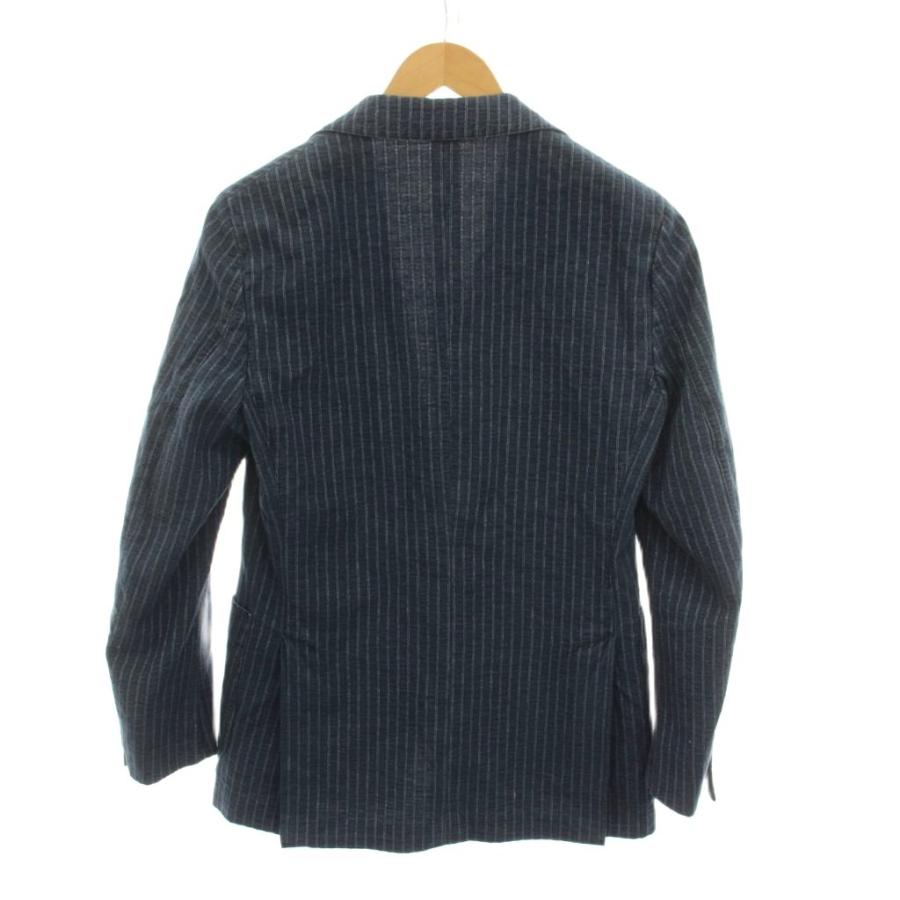 ラルディーニ LARDINI テーラードジャケット ストライプ リネン混 