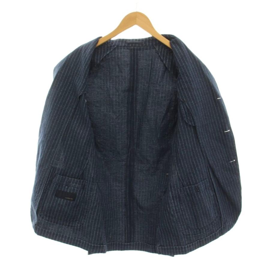 ラルディーニ LARDINI テーラードジャケット ストライプ リネン混