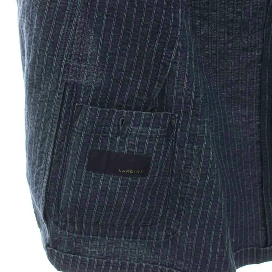 ラルディーニ LARDINI テーラードジャケット ストライプ リネン混