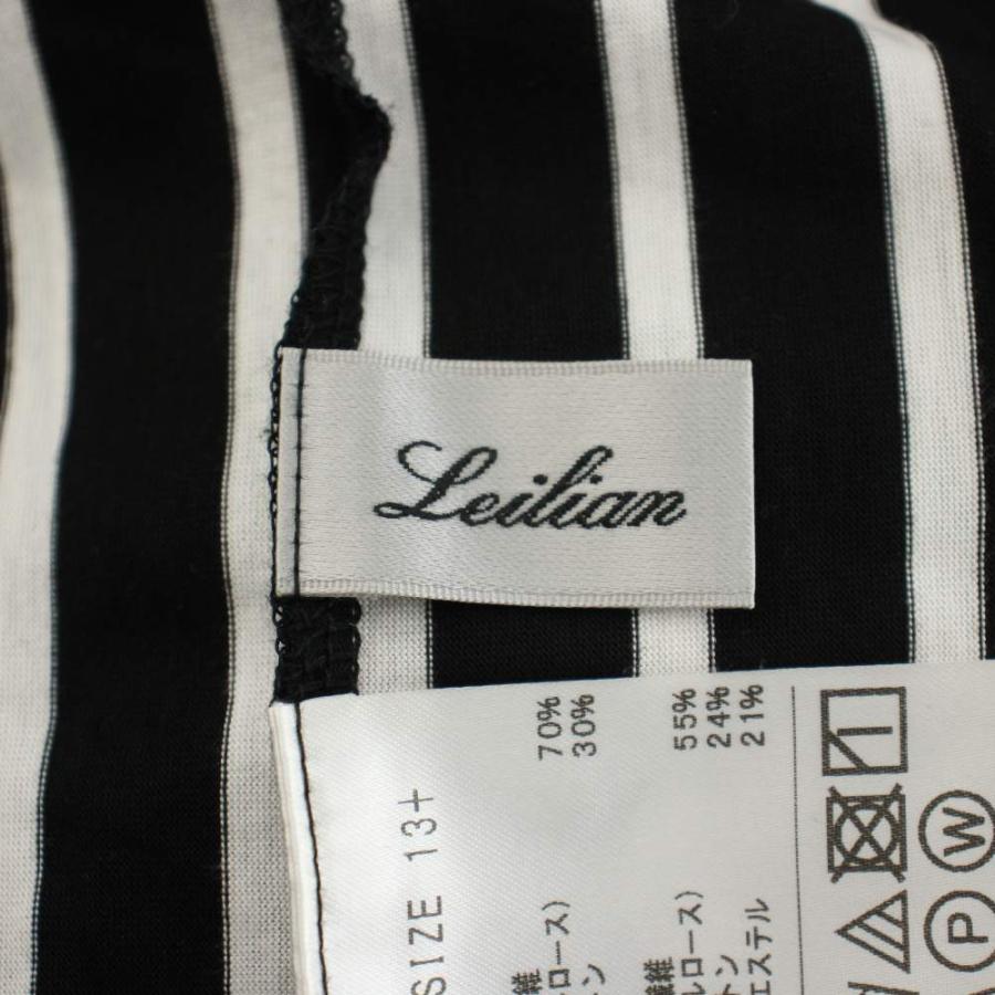レリアン Leilian カットソー 13+ LL 黒 ブラック 白 ホワイト 