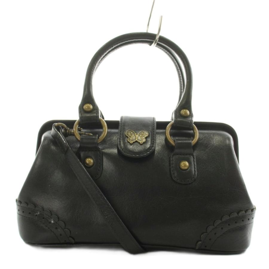 ANNA SUI（アナスイ） ハンドバッグ ショルダーバッグ 2way レザー 黒