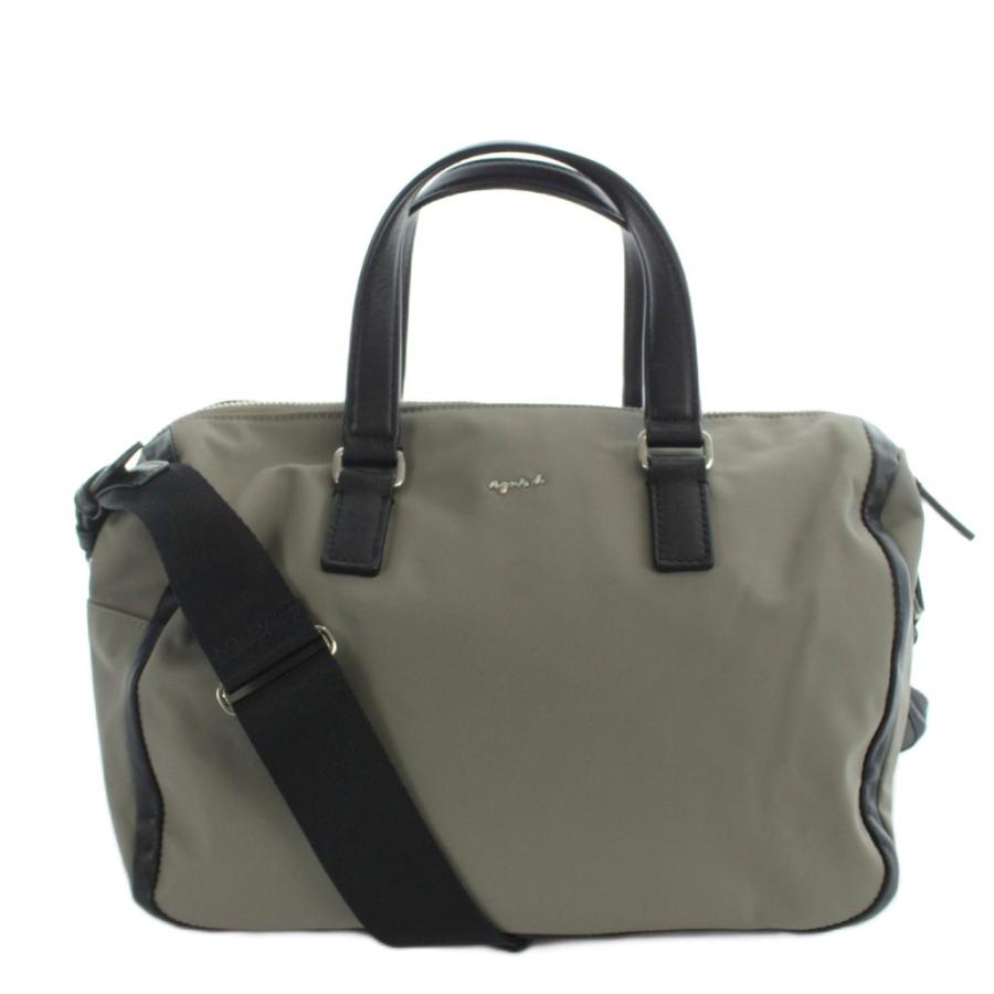 レディース 【美品】agnes b. レザー ショルダーバッグ ブラック シボ革