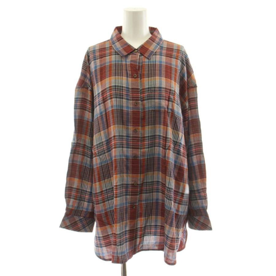 レリアン Leilian WHITE LABEL チェック柄シャツブラウス 長袖 大きい