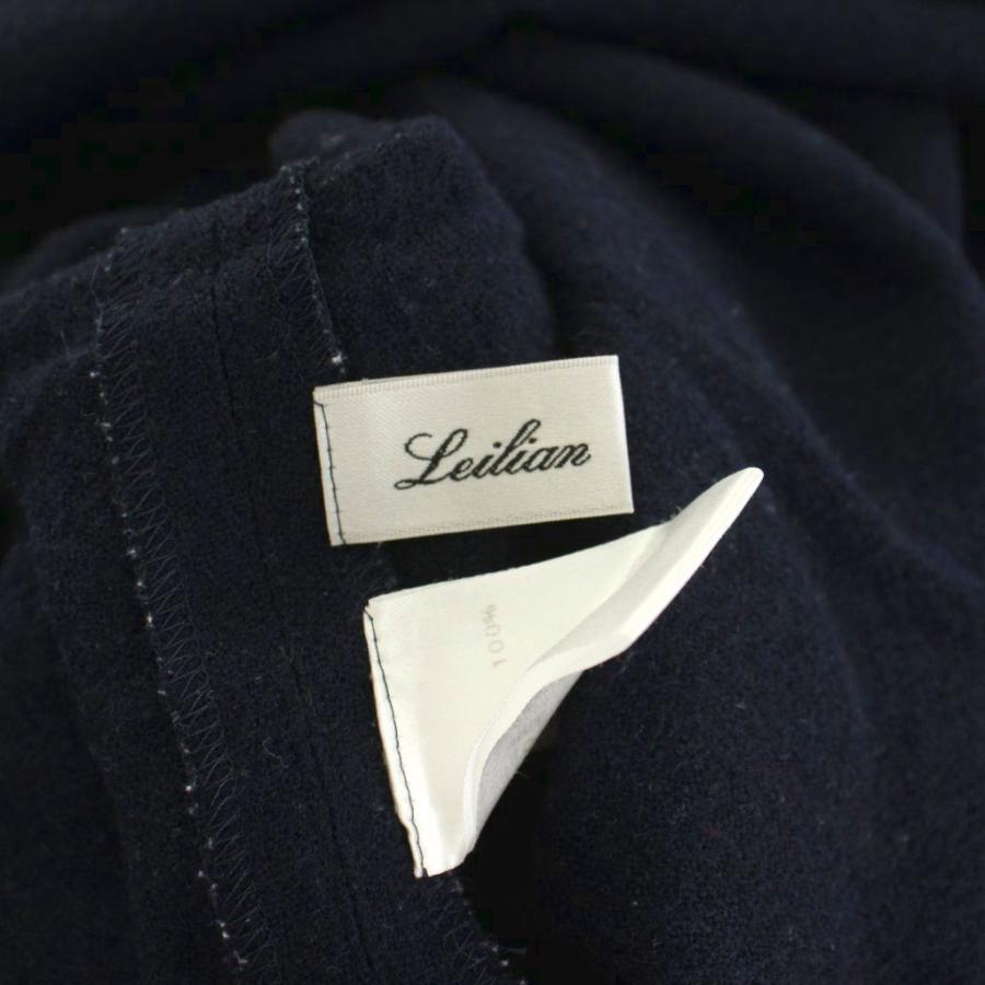 レリアン Leilian シャツワンピース ロング マキシ 長袖 バンドカラー