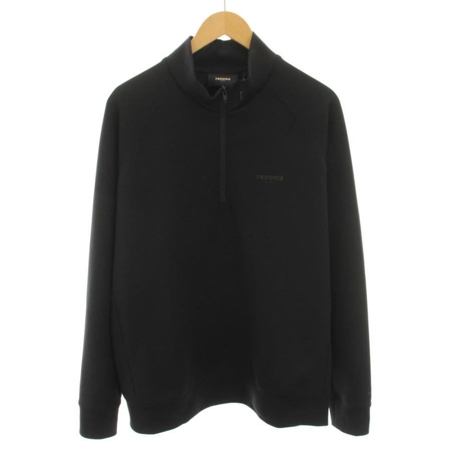 【未使用品】renoma ハーフジッププルオーバーXL 黒 レノマ renoma ゴルフ GOLF ゴルフウェア ハーフジッププルオーバー