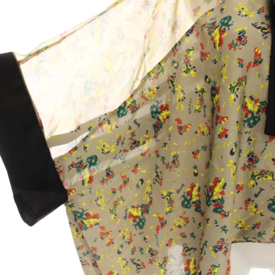 サカイ sacai 花柄 ボウタイブラウス シャツ プリント 七分袖 シアー sacai / ボウタイブラウス