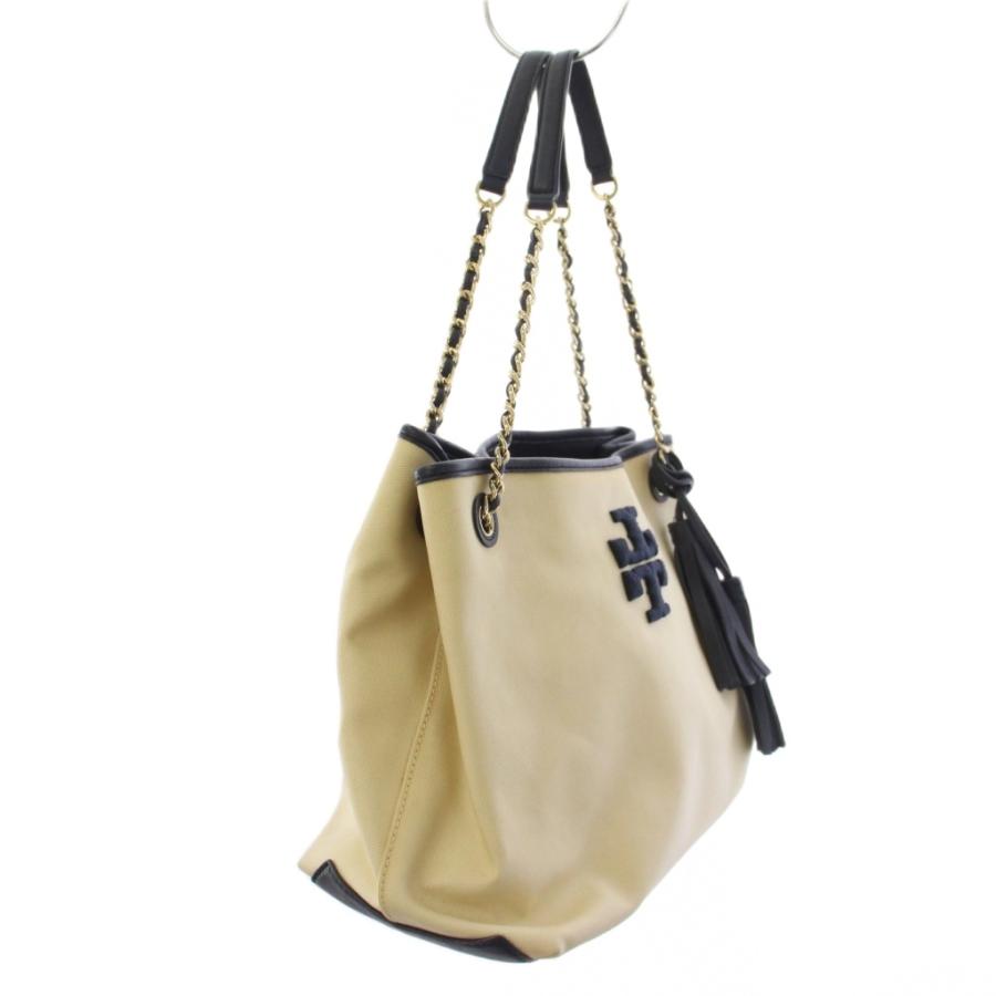 TORY BURCH（トリーバーチ） ハンドバッグ トートバッグ ロゴ 白 紺