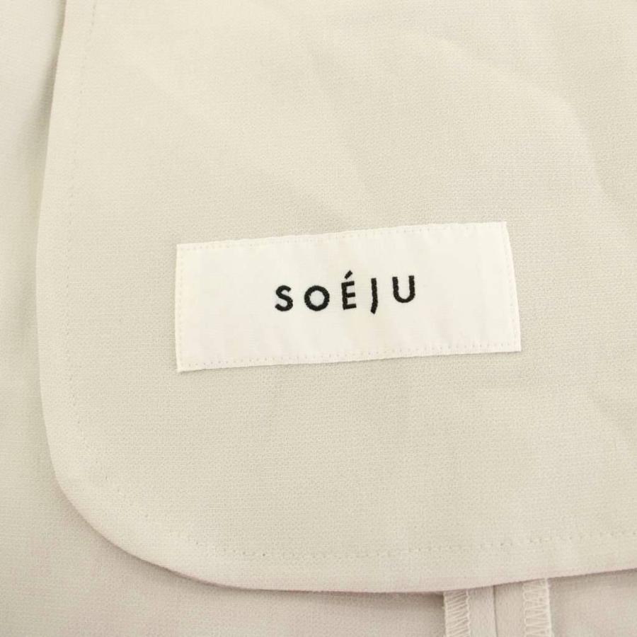 ソージュ SOEJU ノーカラージャケット ストレッチ M ライトグレー S-00