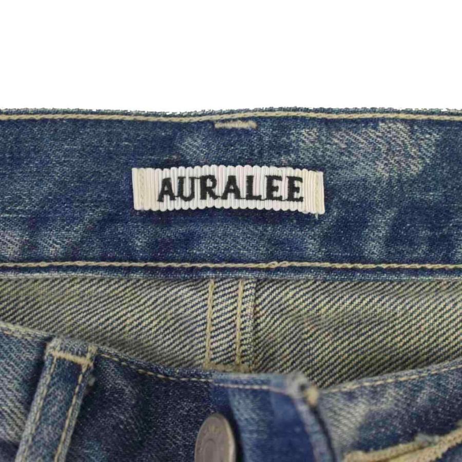 オーラリー AURALEE ELVEDGE FADED HEAVY DENIM PANTS デニムパンツ ジーンズ ボタンフライ 25 インディゴ A25AP04DH /BM レディースの画像