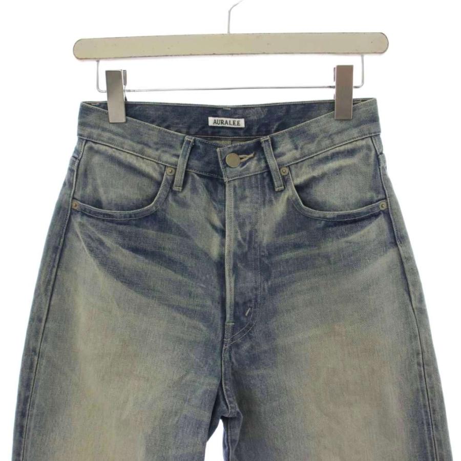 オーラリー AURALEE ELVEDGE FADED HEAVY DENIM PANTS デニムパンツ ジーンズ ボタンフライ 25 インディゴ A25AP04DH /BM レディースの画像