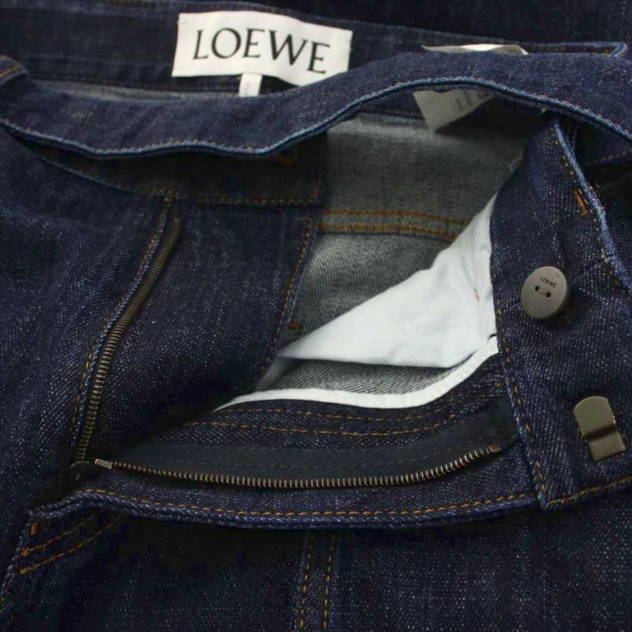 LOEWE（ロエベ） ベルテッド ジーンズ デニムパンツ ワイド 34 ブルー