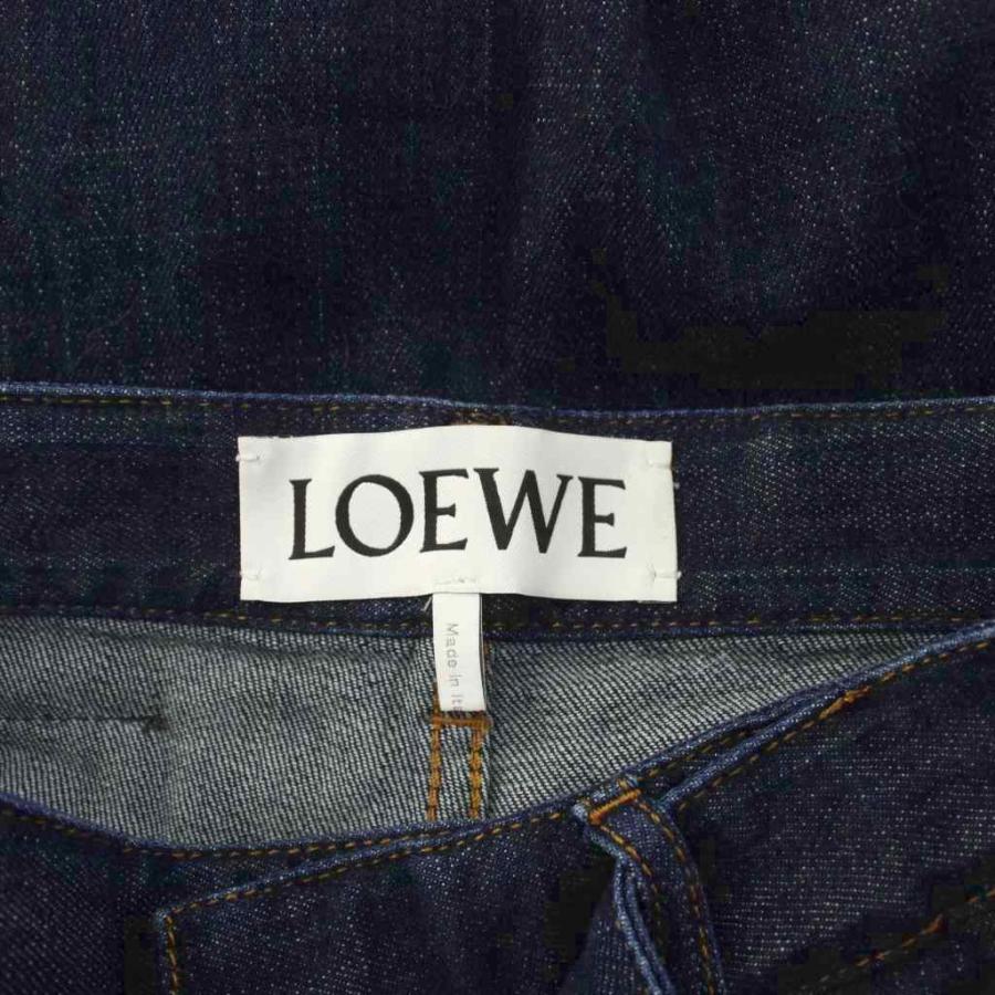 LOEWE（ロエベ） ベルテッド ジーンズ デニムパンツ ワイド 34 ブルー