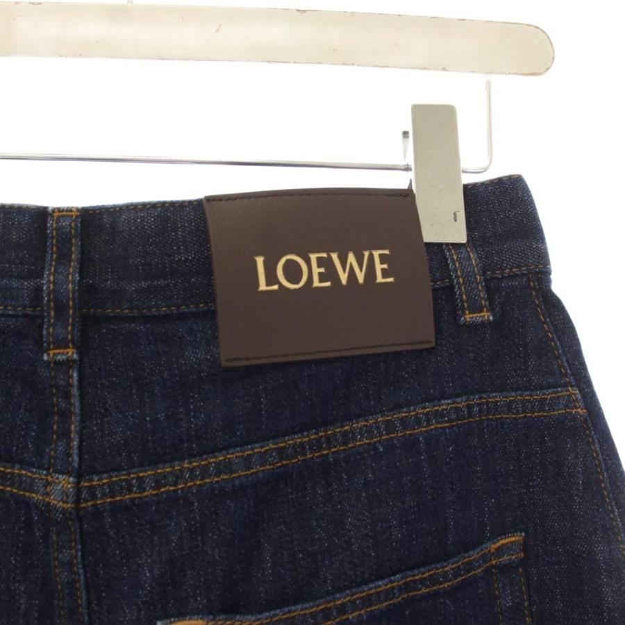 Loewe 新作ベルテッド ジーンズ（デニム） LOEWE（ロエベ） ベルテッド ジーンズ デニムパンツ ワイド 34 ブルー