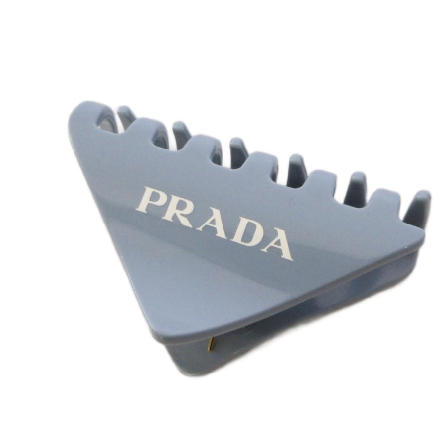 PRADA（プラダ） プレックス ヘアクリップ ロゴ 青 /BM □OH