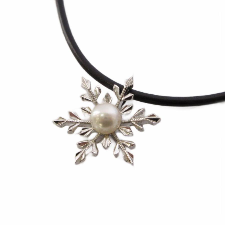 MIKIMOTO（ミキモト） ネックレス ペンダント 雪の結晶 パール SV925 