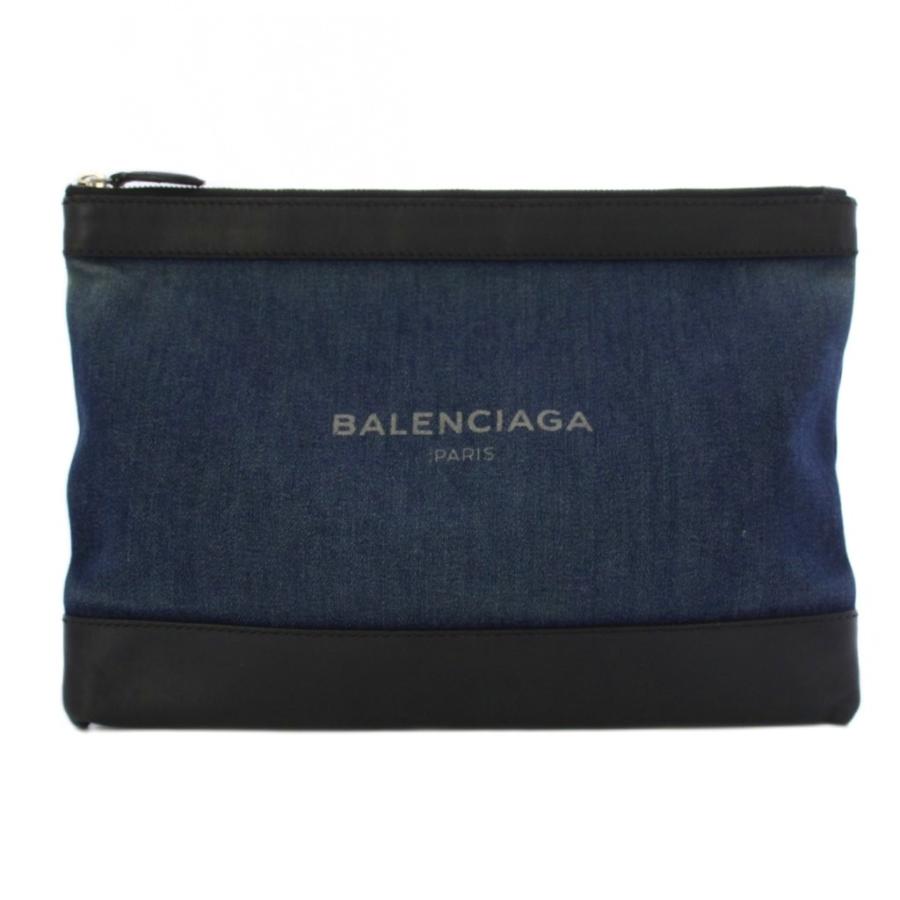 BALENCIAGA（バレンシアガ） ネイビークリップM クラッチバッグ デニム 