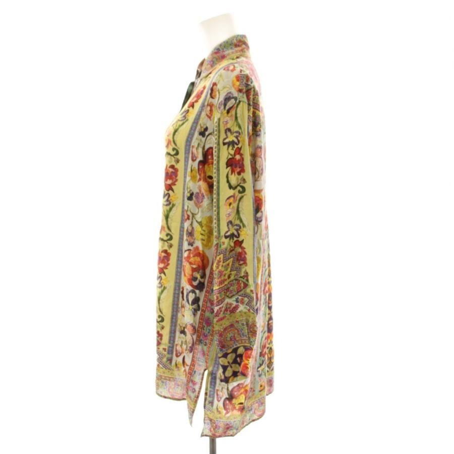 ETRO シルクとレーヨン長袖ポロシャツ ベージュ44サイズ 【公式通販】