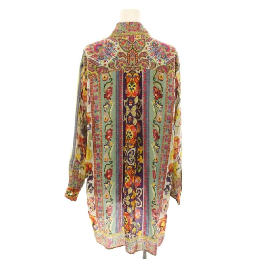 ETRO シルクとレーヨン長袖ポロシャツ ベージュ44サイズ 【公式通販】