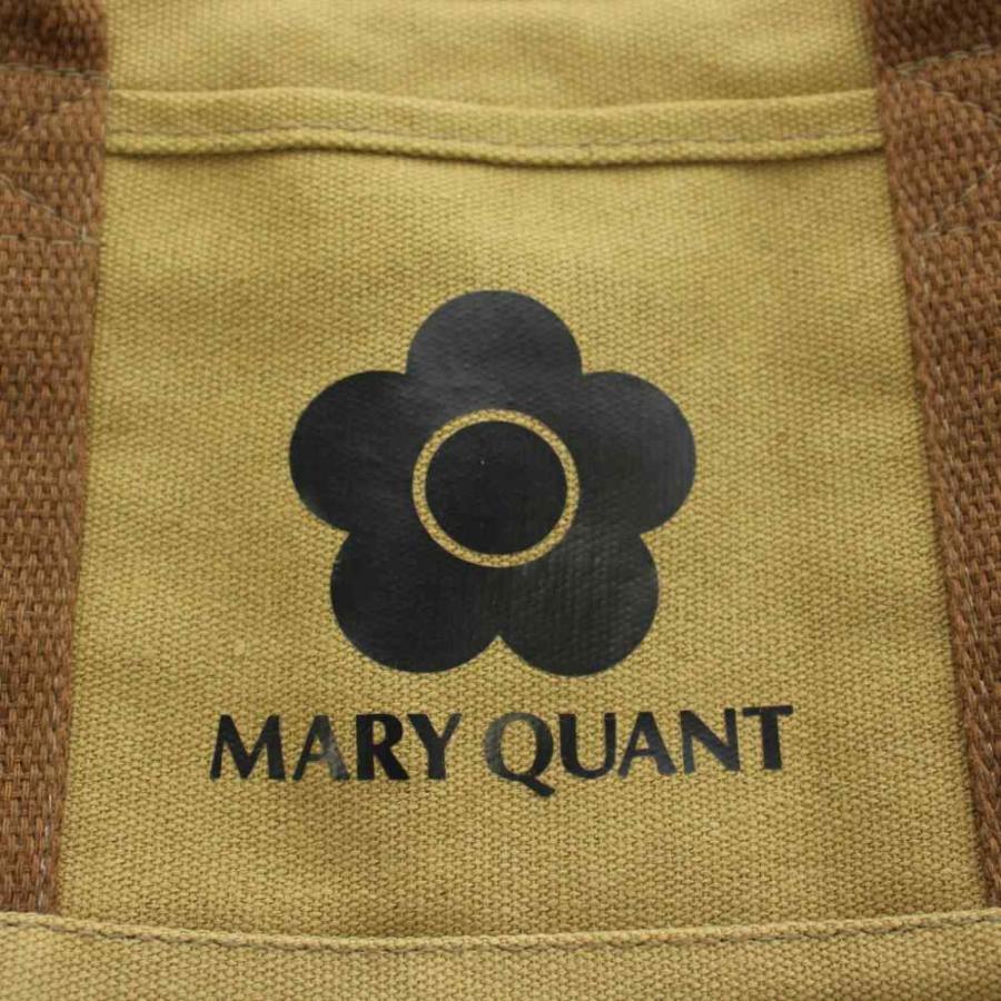 マリークワント MARY QUANT ハンドバッグ ロゴ キャンバス ベージュ