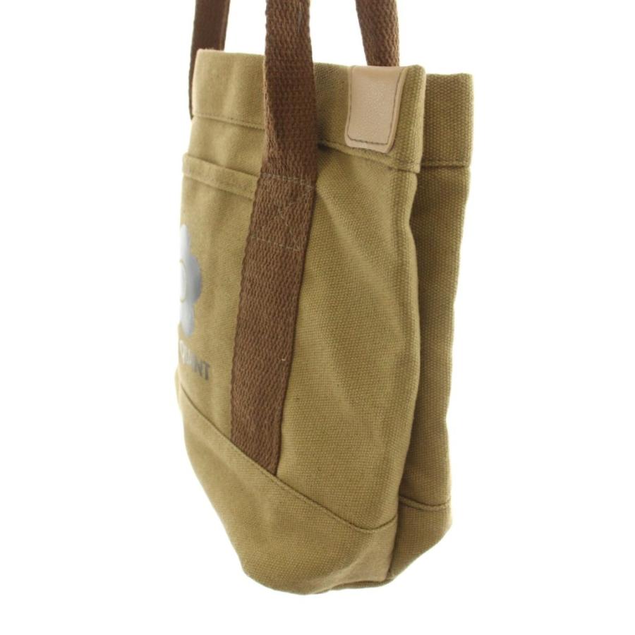 マリークワント MARY QUANT ハンドバッグ ロゴ キャンバス ベージュ