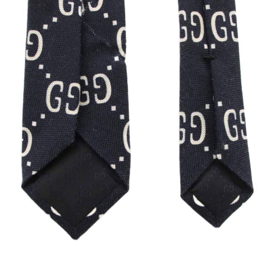 GUCCI（グッチ） ネクタイ ナロータイ GGロゴ 黒 ブラック /HN メンズ
