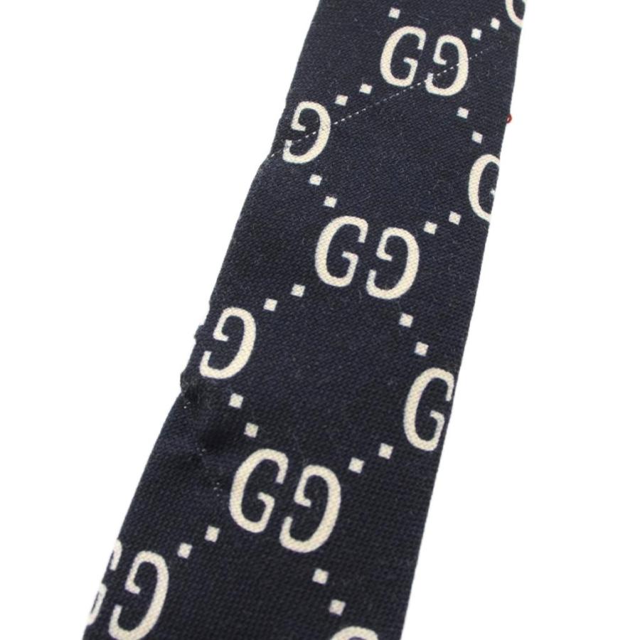 GUCCI（グッチ） ネクタイ ナロータイ GGロゴ 黒 ブラック /HN メンズ