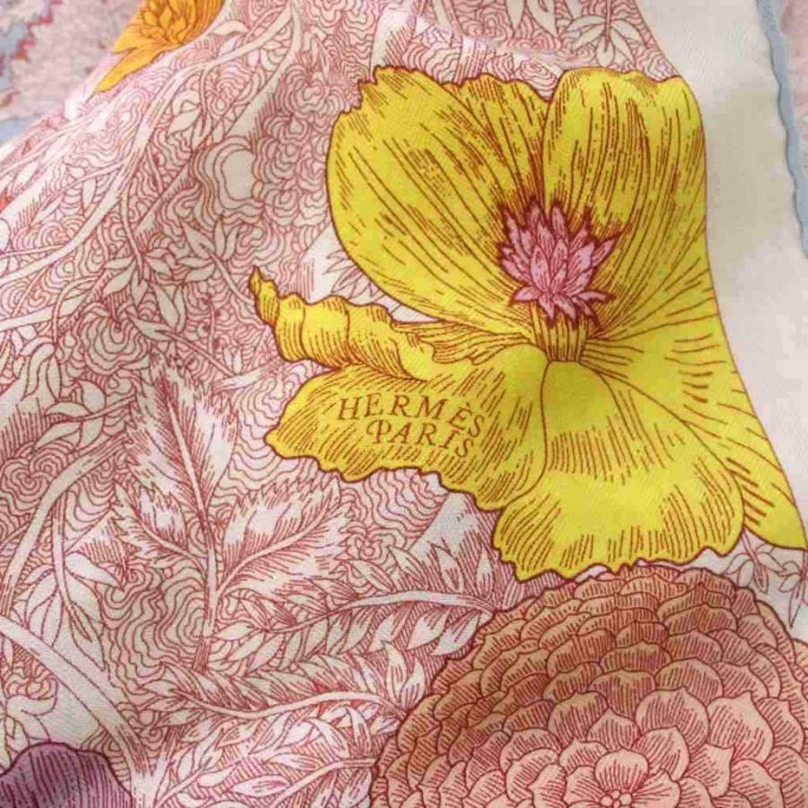 エルメス HERMES 23SS カレジェアン140 Retour a la Nature 自然回帰 スカーフ 白 /KH ■OH レディースの画像