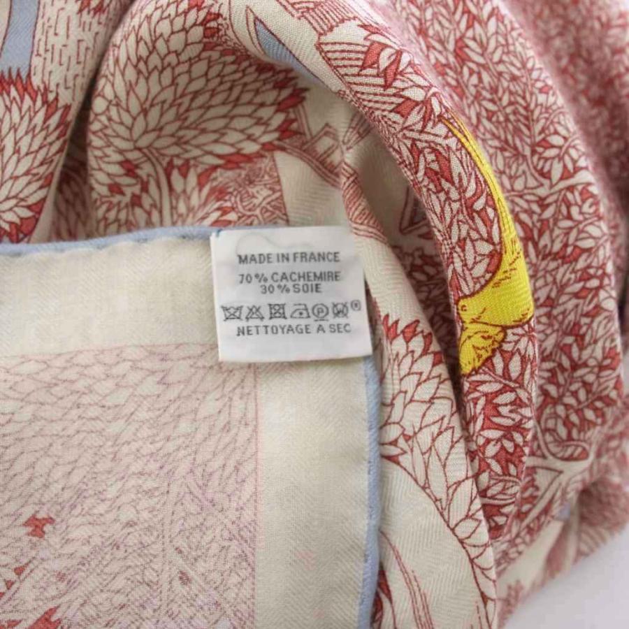 エルメス HERMES 23SS カレジェアン140 Retour a la Nature 自然回帰 スカーフ 白 /KH ■OH レディースの画像