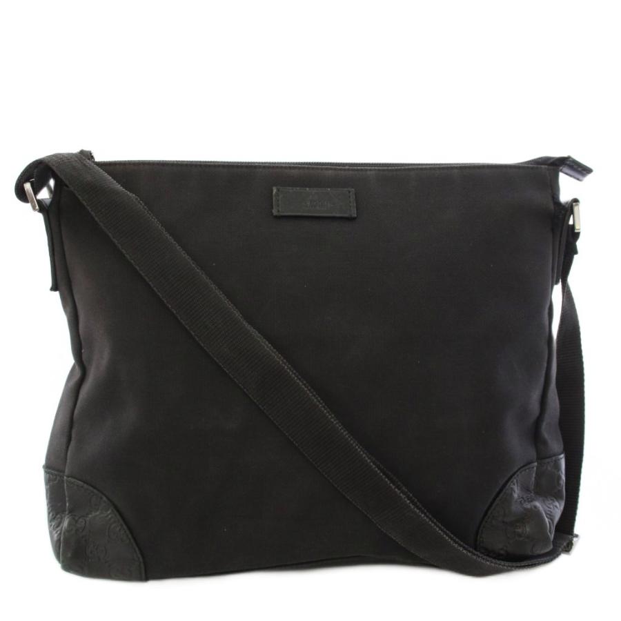 【値下げしました】GUCCI メッセンジャーバッグ ブラック ブラック GUCCI（グッチ） ショルダーバッグ メッセンジャー キャンバス 黒