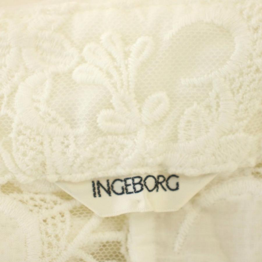 インゲボルグ INGEBORG 花柄 シースルー レース ジャケット 七分袖 9号 