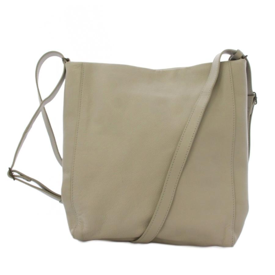 マザーハウス MOTHERHOUSE ショルダーバッグ レザー グレー /BM 