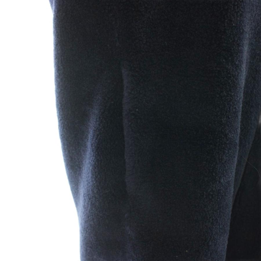 ソージュ SOEJU wool boa zip coat ノーカラーコート ロング ボア 紺 