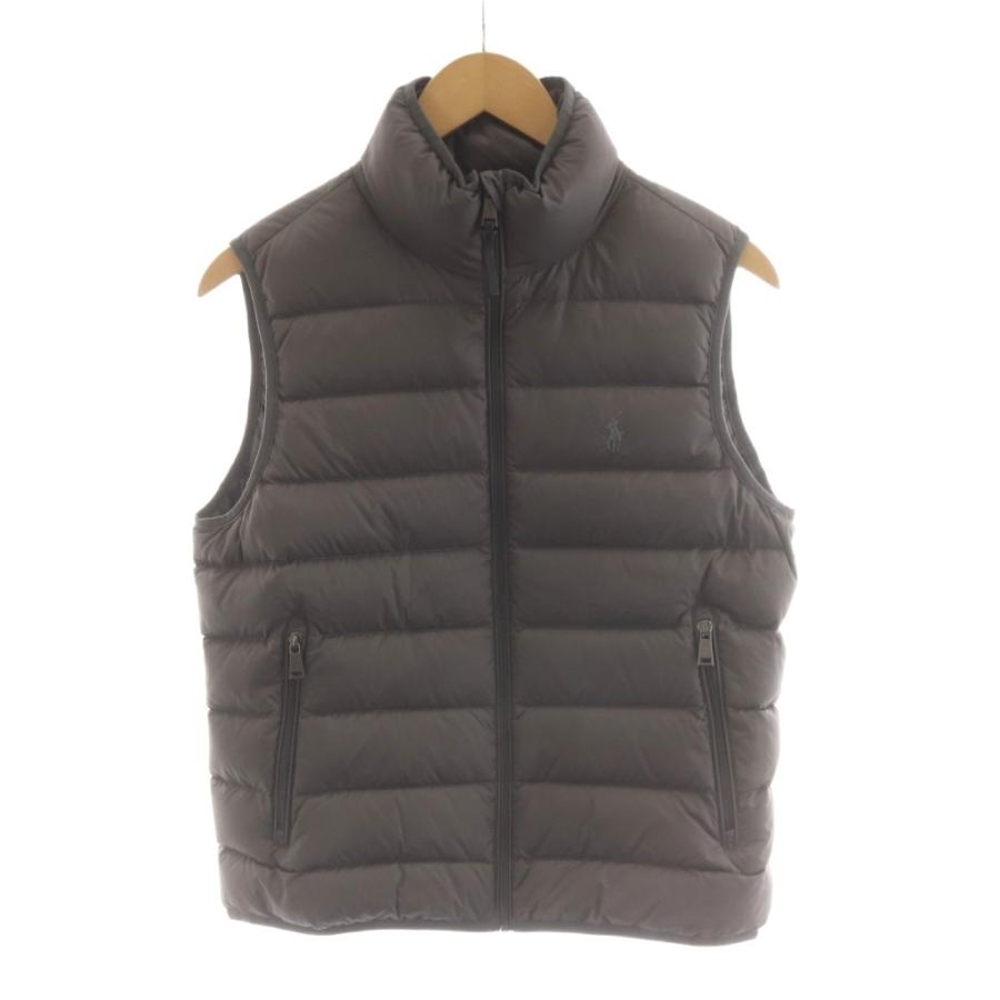 【美品】Polo Ralph Lauren グレー ダウンベスト ポロ ラルフローレン POLO RALPH LAUREN ダウンベスト ジップアップ