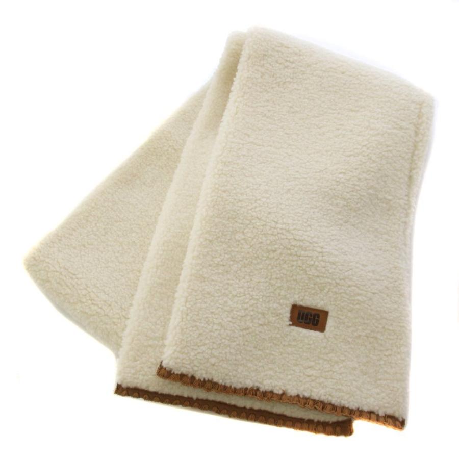 白 ugg スカーフ 未使用品 アグ UGG W FLUFF SCALLOPED SCARF フラッフ