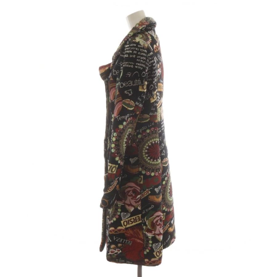 デシグアル Desigual コート ロング丈 総柄 ジャガード アウター 38 