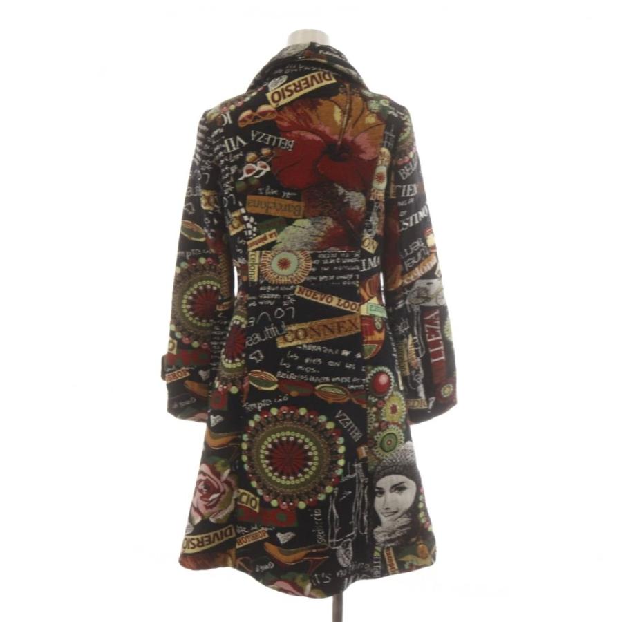 デシグアル Desigual コート ロング丈 総柄 ジャガード アウター 38 