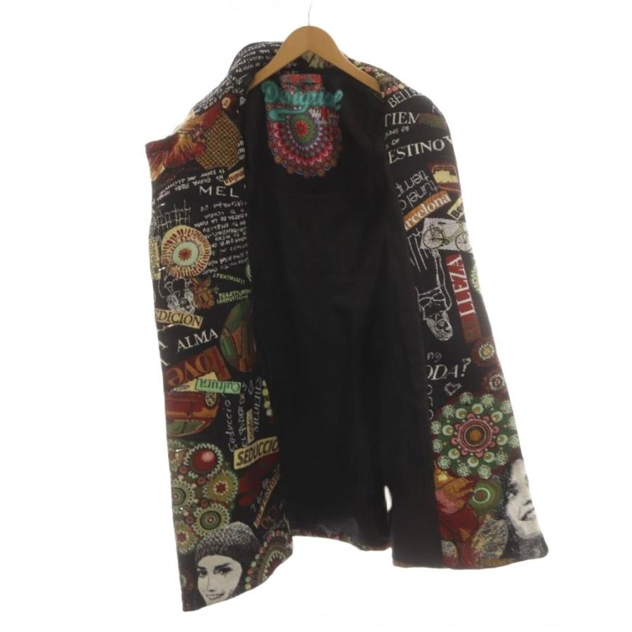 デシグアル Desigual コート ロング丈 総柄 ジャガード アウター 38 