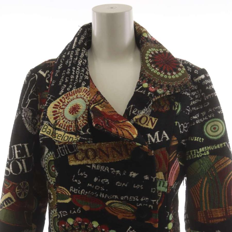 デシグアル Desigual コート ロング丈 総柄 ジャガード アウター 38 