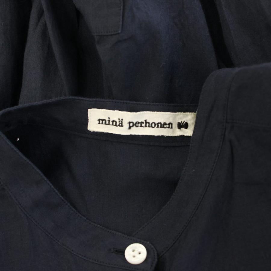ミナペルホネン mina perhonen シャツ ブラウス 長袖 絹 シルク混 36