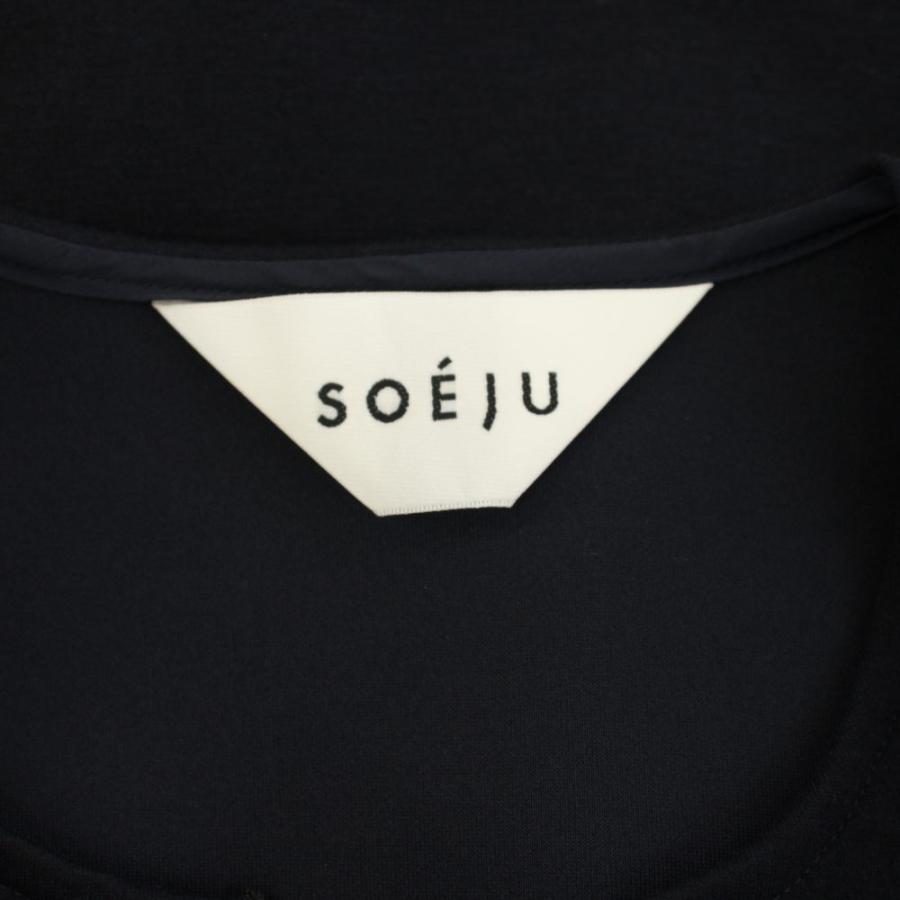 ソージュ SOEJU 2WAYコクーンジップワンピース ひざ丈 長袖 ノーカラー