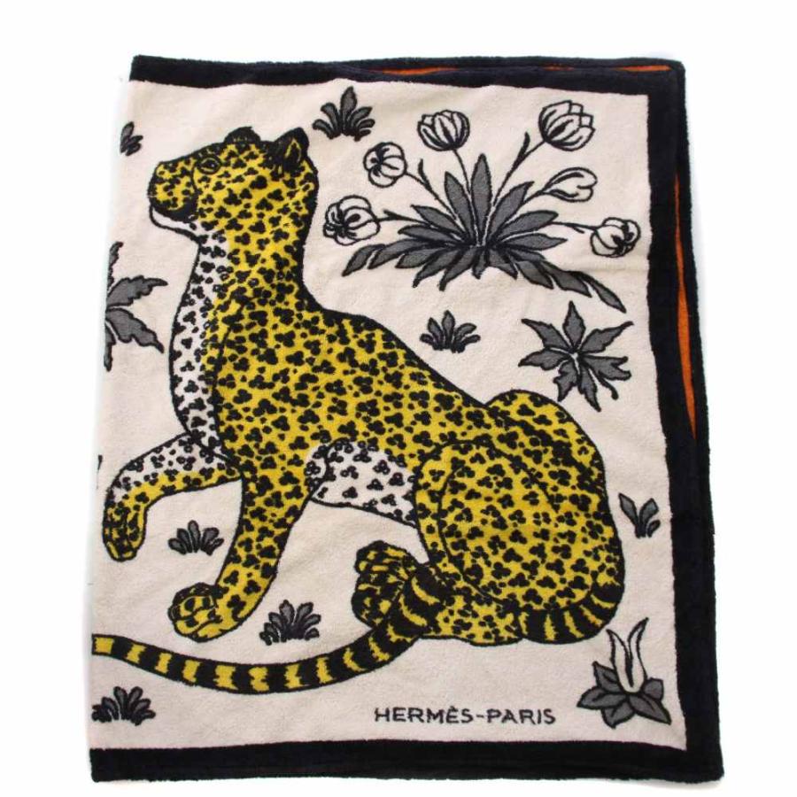 新品　HERMES レオパードビーチタオル HERMES（エルメス） HERMES LES LEOPARDS レオパード ビーチタオル