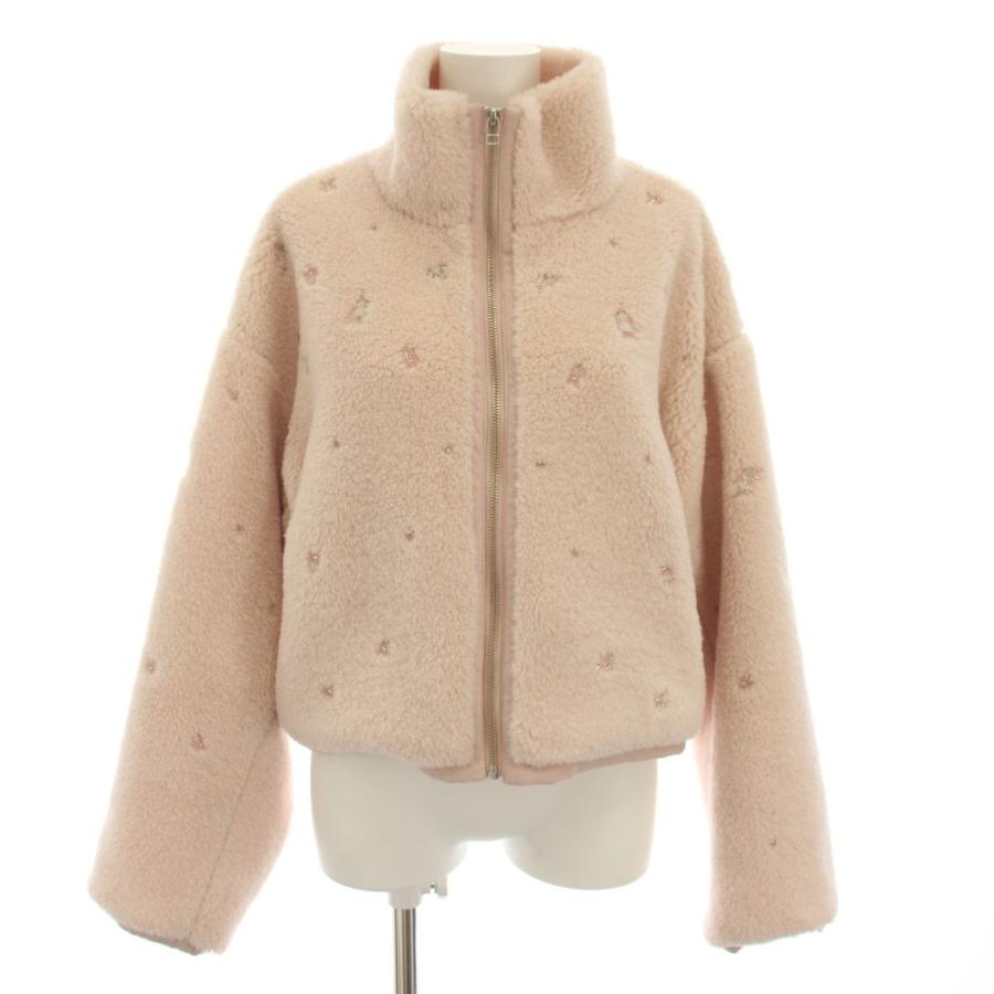 ファーファー furfur 25AW フラワービーズ刺繍ボアブルゾン アウター 