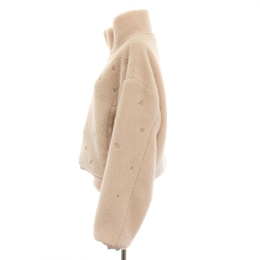 ファーファー furfur 25AW フラワービーズ刺繍ボアブルゾン アウター