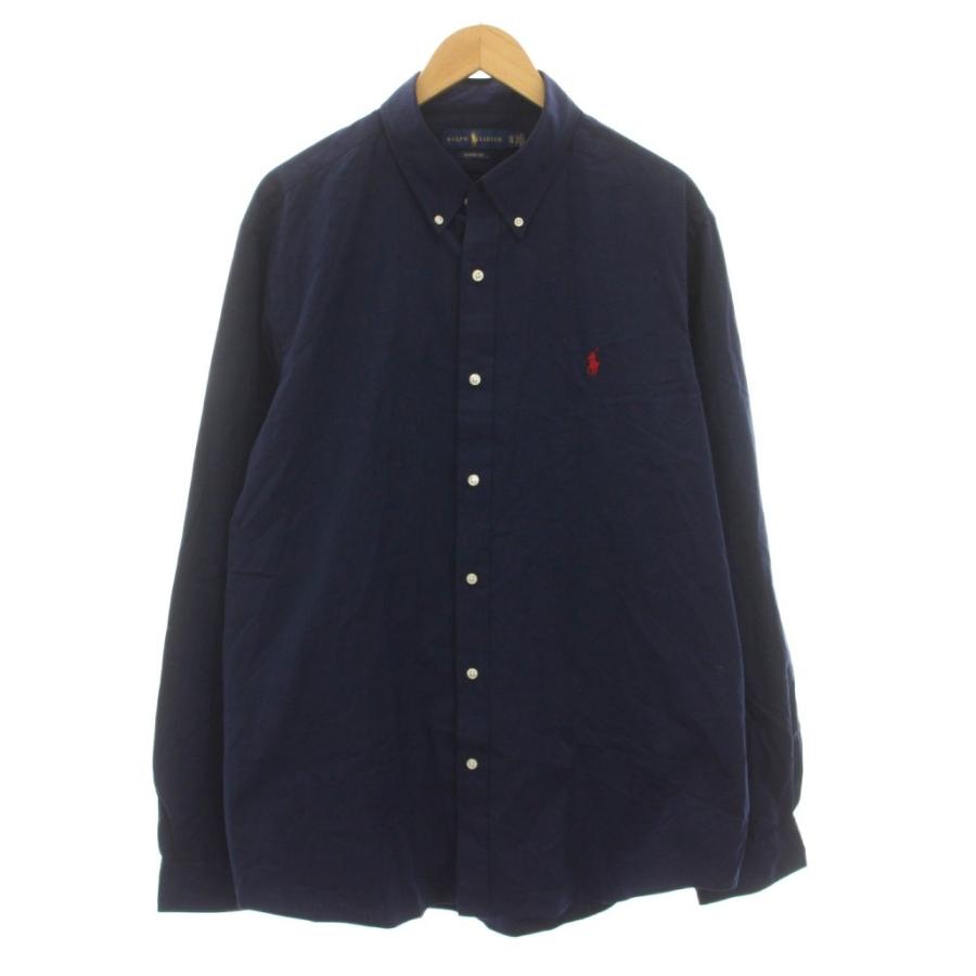 ラルフローレン ネイビー　ボタンダウン　長袖シャツ SLIM FIT 【XL】 POLO RALPH LAUREN（ポロ・ラルフローレン） ラルフローレン RALPH