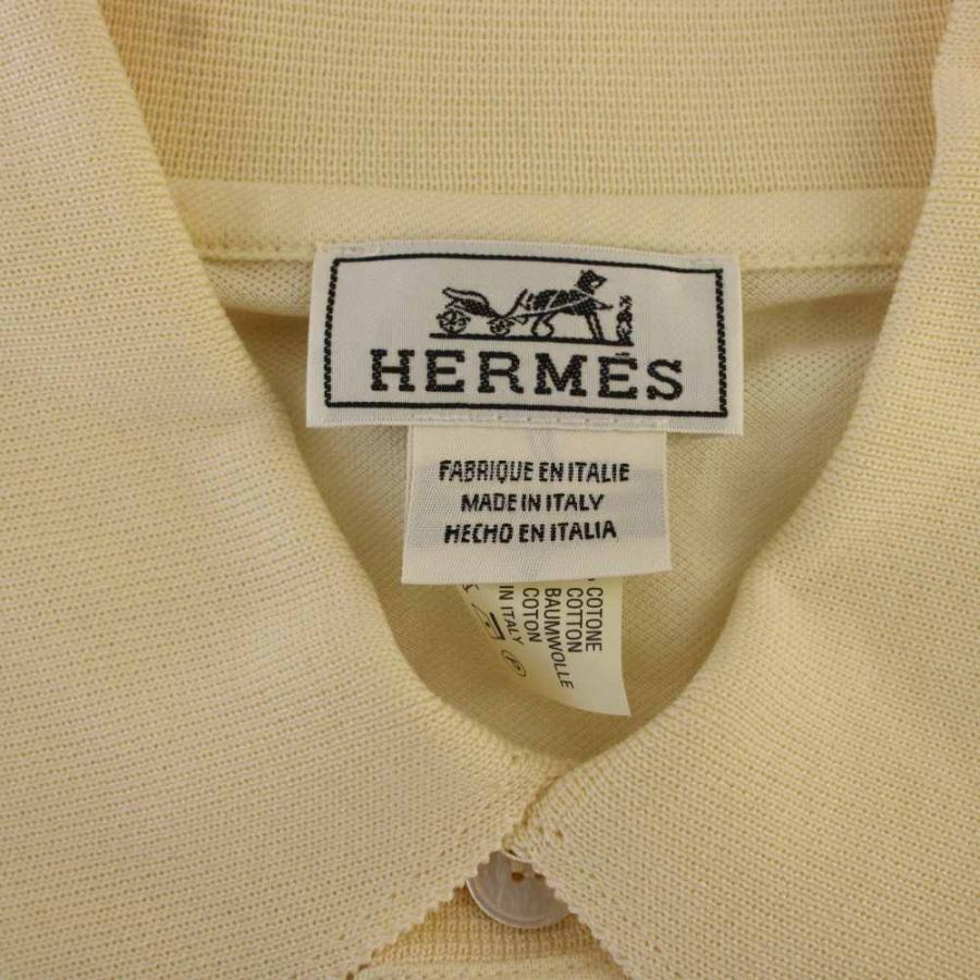 HERMES（エルメス） ポロシャツ 半袖 Hロゴ M イエロー /BM メンズ